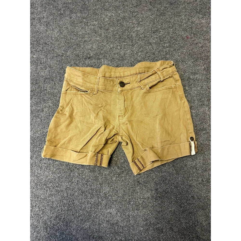 Earl Jean Shorts Womens Size 4 Tan Low Rise Cuffed Denim Khaki Casual Stretch
